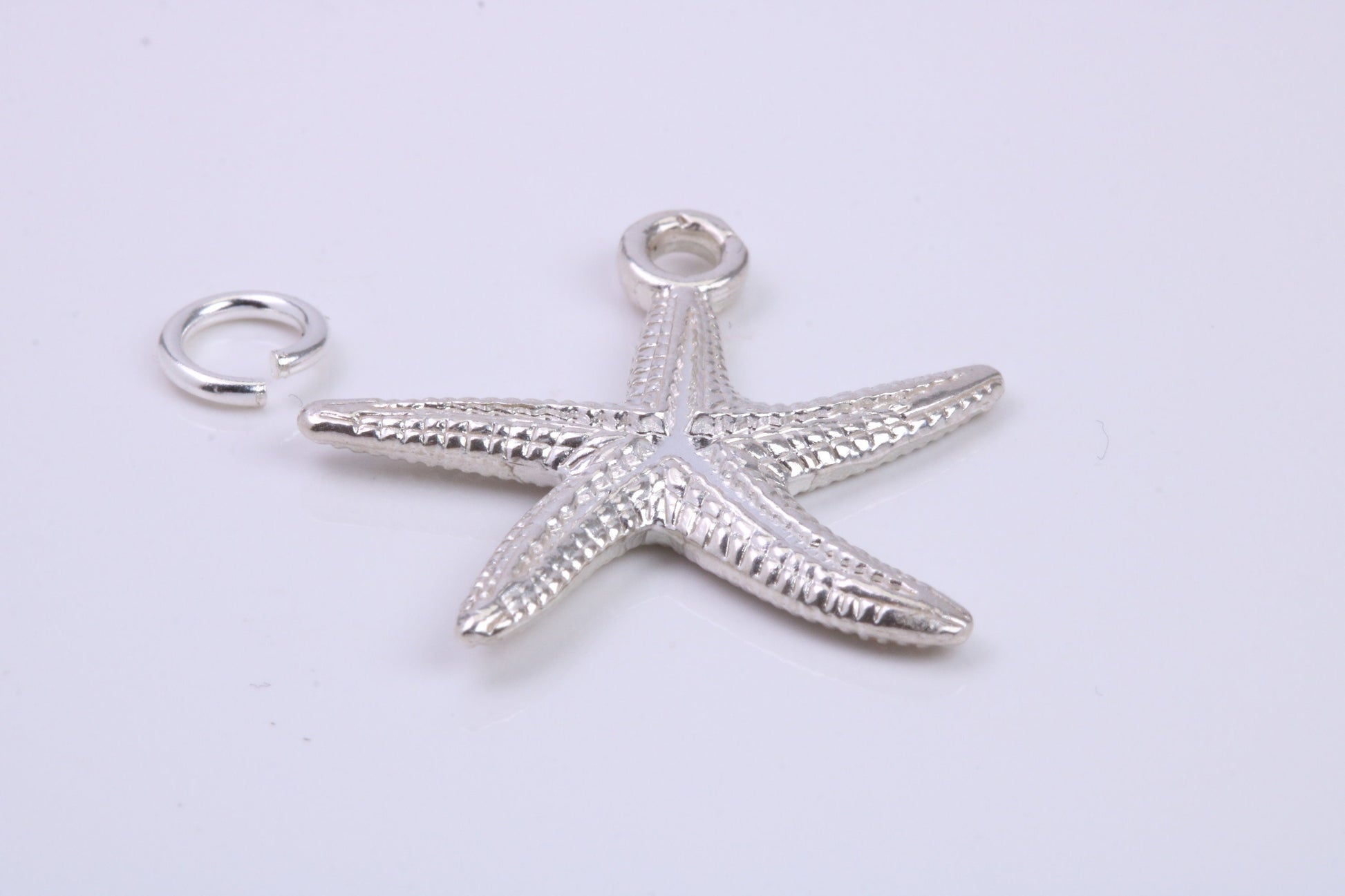 Star Fish Charm, Traditional Charm, Made from Solid 925 Grade Sterling Silver, Complete with Attachment Link