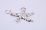 Star Fish Charm, Traditional Charm, Made from Solid 925 Grade Sterling Silver, Complete with Attachment Link