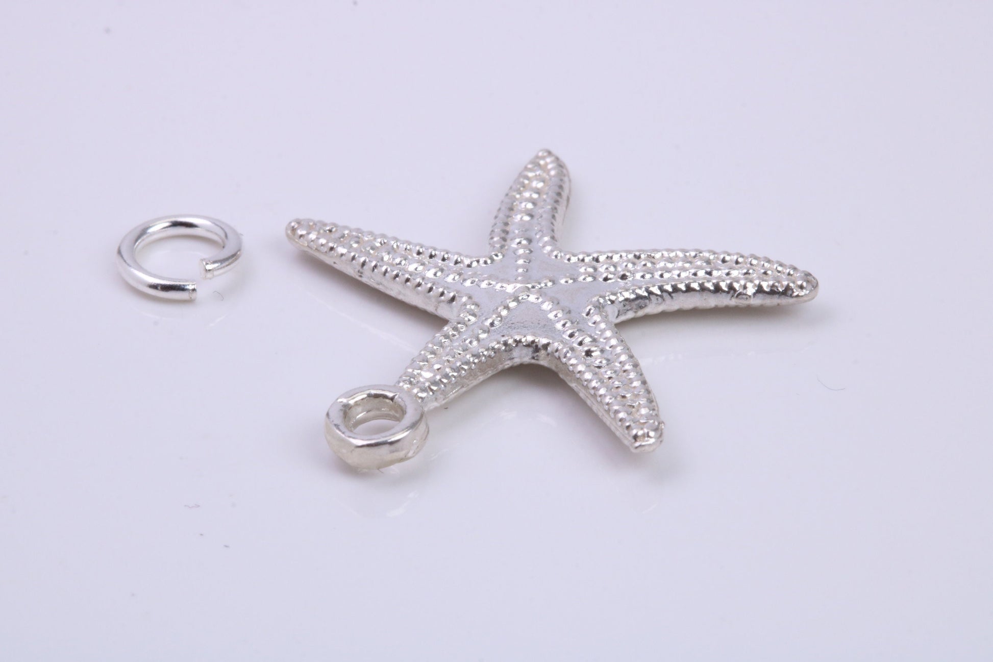Star Fish Charm, Traditional Charm, Made from Solid 925 Grade Sterling Silver, Complete with Attachment Link