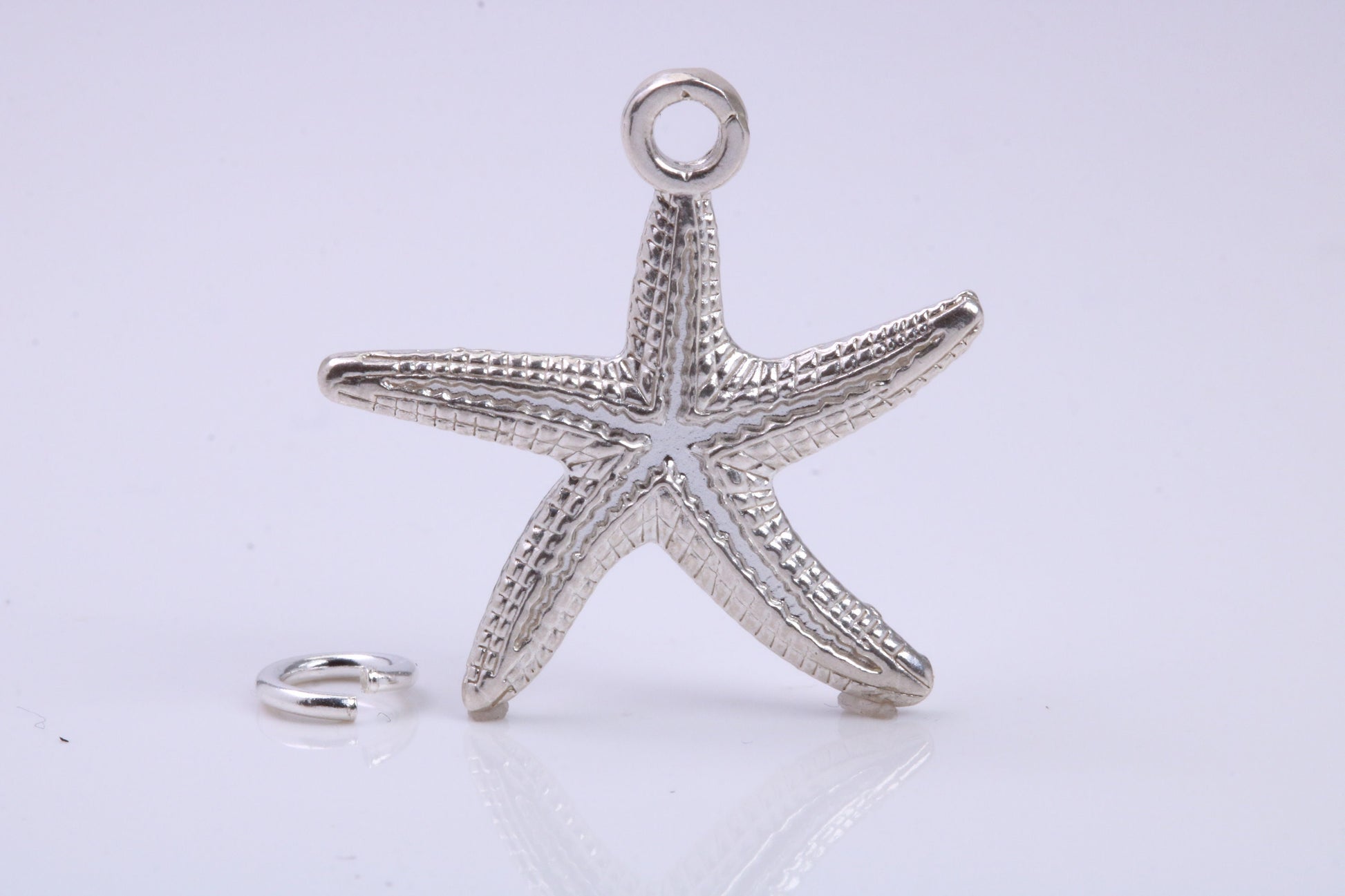 Star Fish Charm, Traditional Charm, Made from Solid 925 Grade Sterling Silver, Complete with Attachment Link