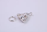 Buddha Charm, Traditional Charm, Made from Solid 925 Grade Sterling Silver, Complete with Attachment Link