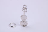 Violin Charm, Traditional Charm, Made from Solid 925 Grade Sterling Silver, Complete with Attachment Link