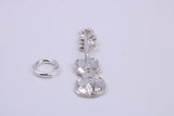 Violin Charm, Traditional Charm, Made from Solid 925 Grade Sterling Silver, Complete with Attachment Link