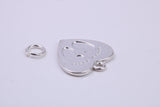 Foot Prints Charm, Traditional Charm, Made from Solid 925 Grade Sterling Silver, Complete with Attachment Link
