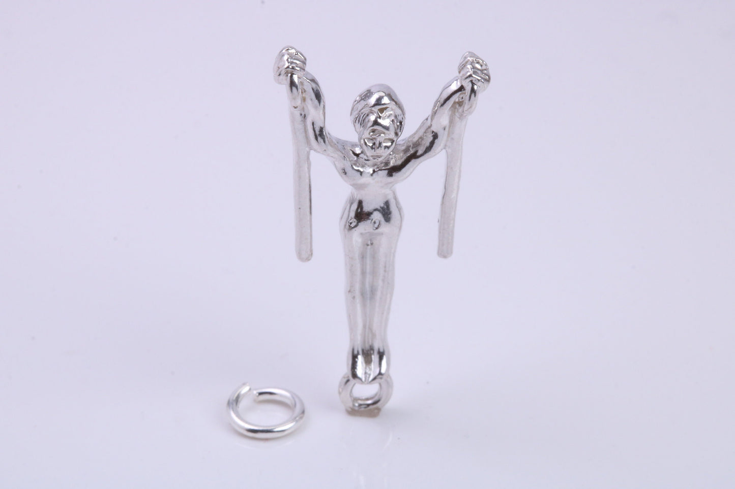 Gymnast Charm, Traditional Charm, Made from Solid 925 Grade Sterling Silver, Complete with Attachment Link