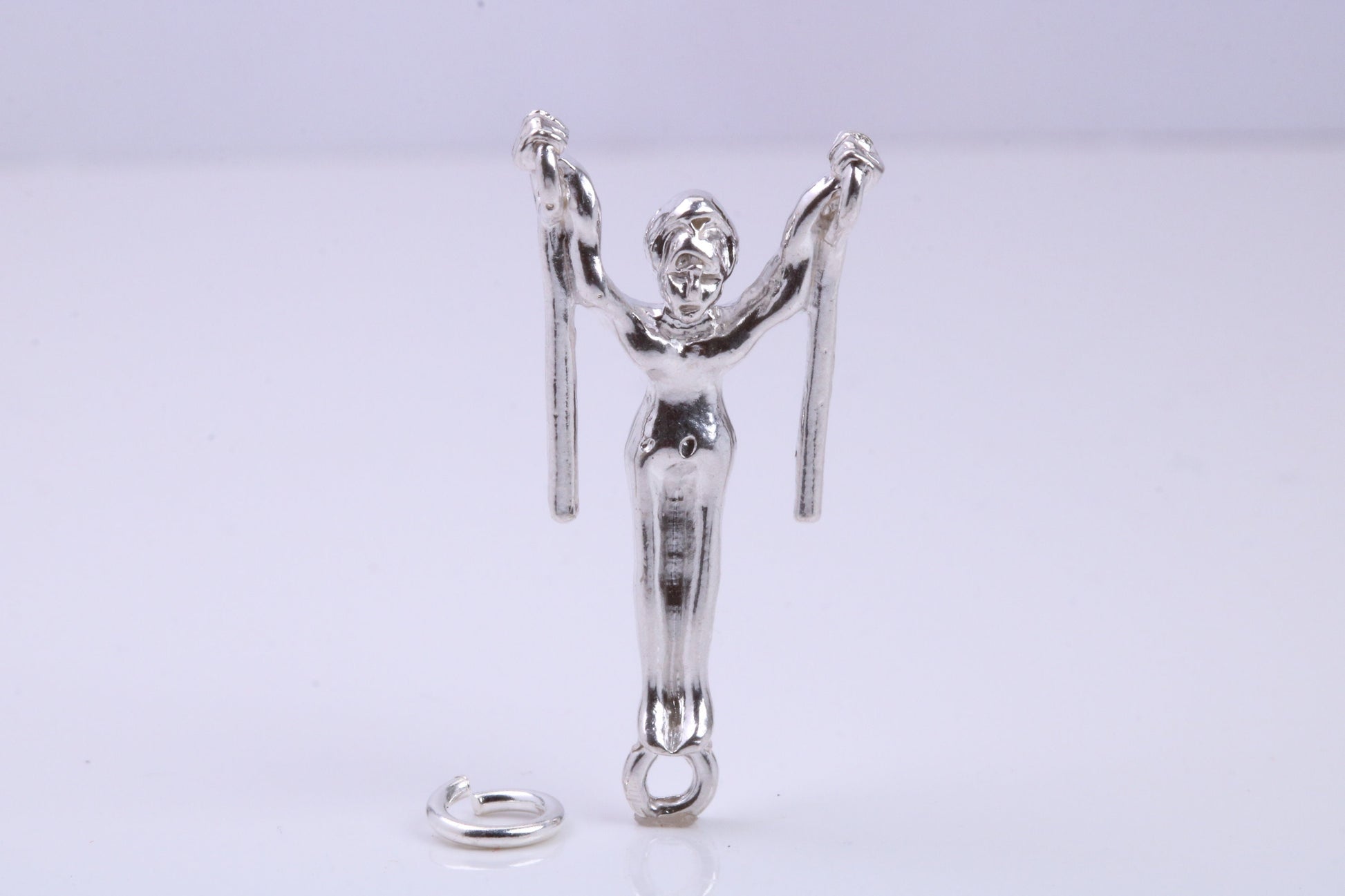 Gymnast Charm, Traditional Charm, Made from Solid 925 Grade Sterling Silver, Complete with Attachment Link