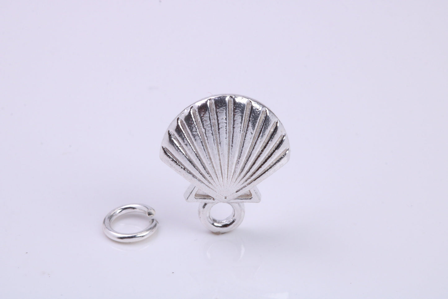 Sea Shell Charm, Traditional Charm, Made from Solid 925 Grade Sterling Silver, Complete with Attachment Link