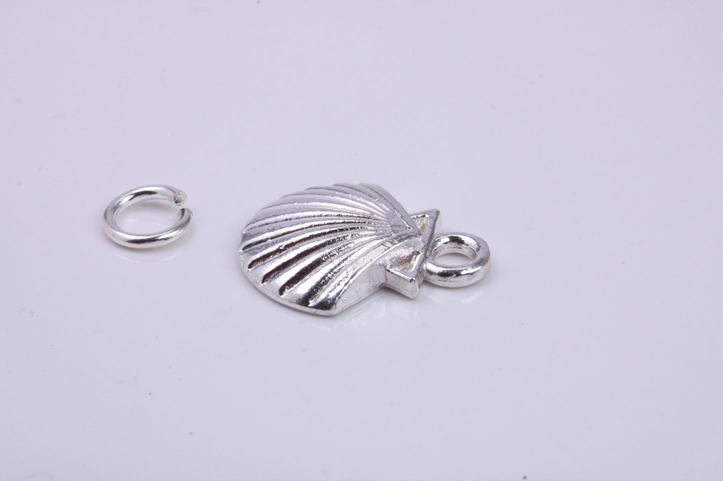 Sea Shell Charm, Traditional Charm, Made from Solid 925 Grade Sterling Silver, Complete with Attachment Link