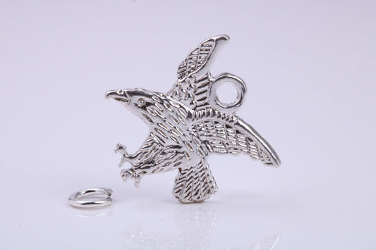 Eagle Charm, Traditional Charm, Made from Solid 925 Grade Sterling Silver, Complete with Attachment Link