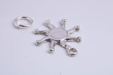 Sun Charm, Traditional Charm, Made from Solid 925 Grade Sterling Silver, Complete with Attachment Link