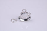 Tea Cup and Saucer Charm, Traditional Charm, Made from Solid 925 Grade Sterling Silver, Complete with Attachment Link