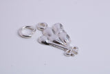 Party Balloons Charm, Traditional Charm, Made from Solid 925 Grade Sterling Silver, Complete with Attachment Link