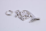 French Horn Charm, Traditional Charm, Made from Solid 925 Grade Sterling Silver, Complete with Attachment Link