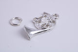 French Horn Charm, Traditional Charm, Made from Solid 925 Grade Sterling Silver, Complete with Attachment Link