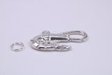 Shrimp Charm, Traditional Charm, Made from Solid 925 Grade Sterling Silver, Complete with Attachment Link