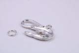 Shrimp Charm, Traditional Charm, Made from Solid 925 Grade Sterling Silver, Complete with Attachment Link