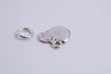 Apple Charm, Traditional Charm, Made from Solid 925 Grade Sterling Silver, Complete with Attachment Link