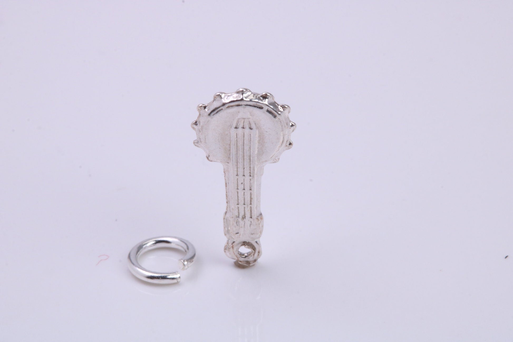 Banjo Charm, Traditional Charm, Made from Solid 925 Grade Sterling Silver, Complete with Attachment Link