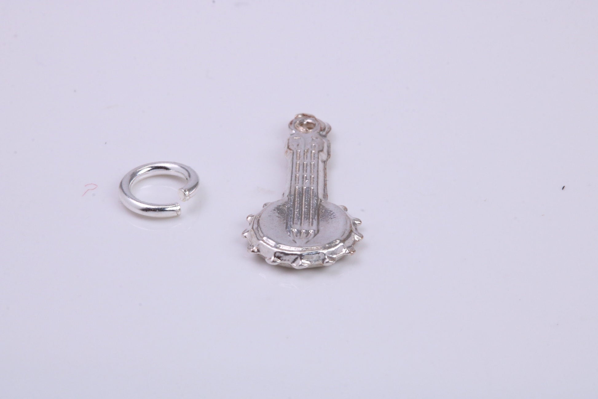 Banjo Charm, Traditional Charm, Made from Solid 925 Grade Sterling Silver, Complete with Attachment Link