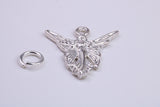 Angel / Fairy Charm, Traditional Charm, Made from Solid 925 Grade Sterling Silver, Complete with Attachment Link