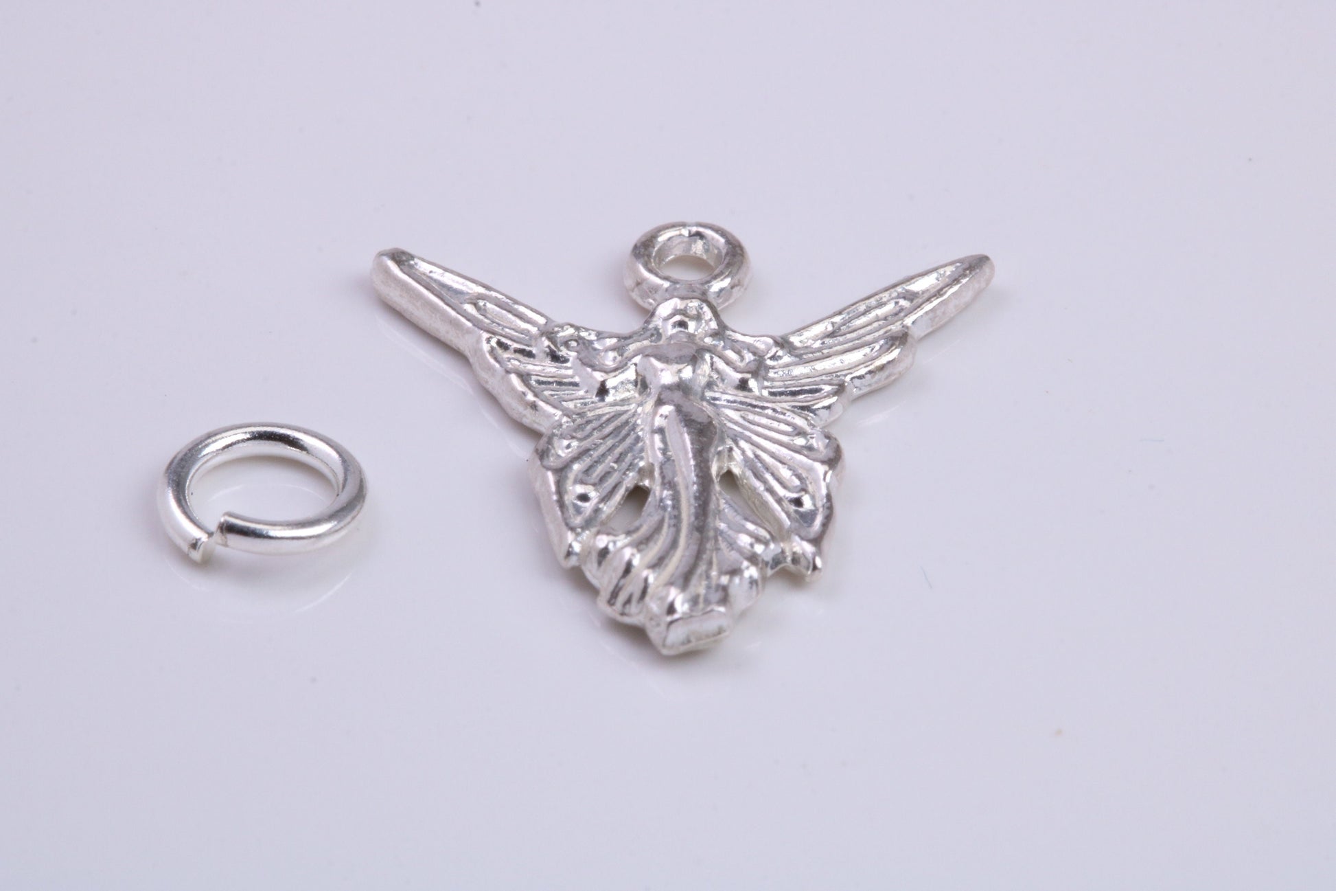 Angel / Fairy Charm, Traditional Charm, Made from Solid 925 Grade Sterling Silver, Complete with Attachment Link