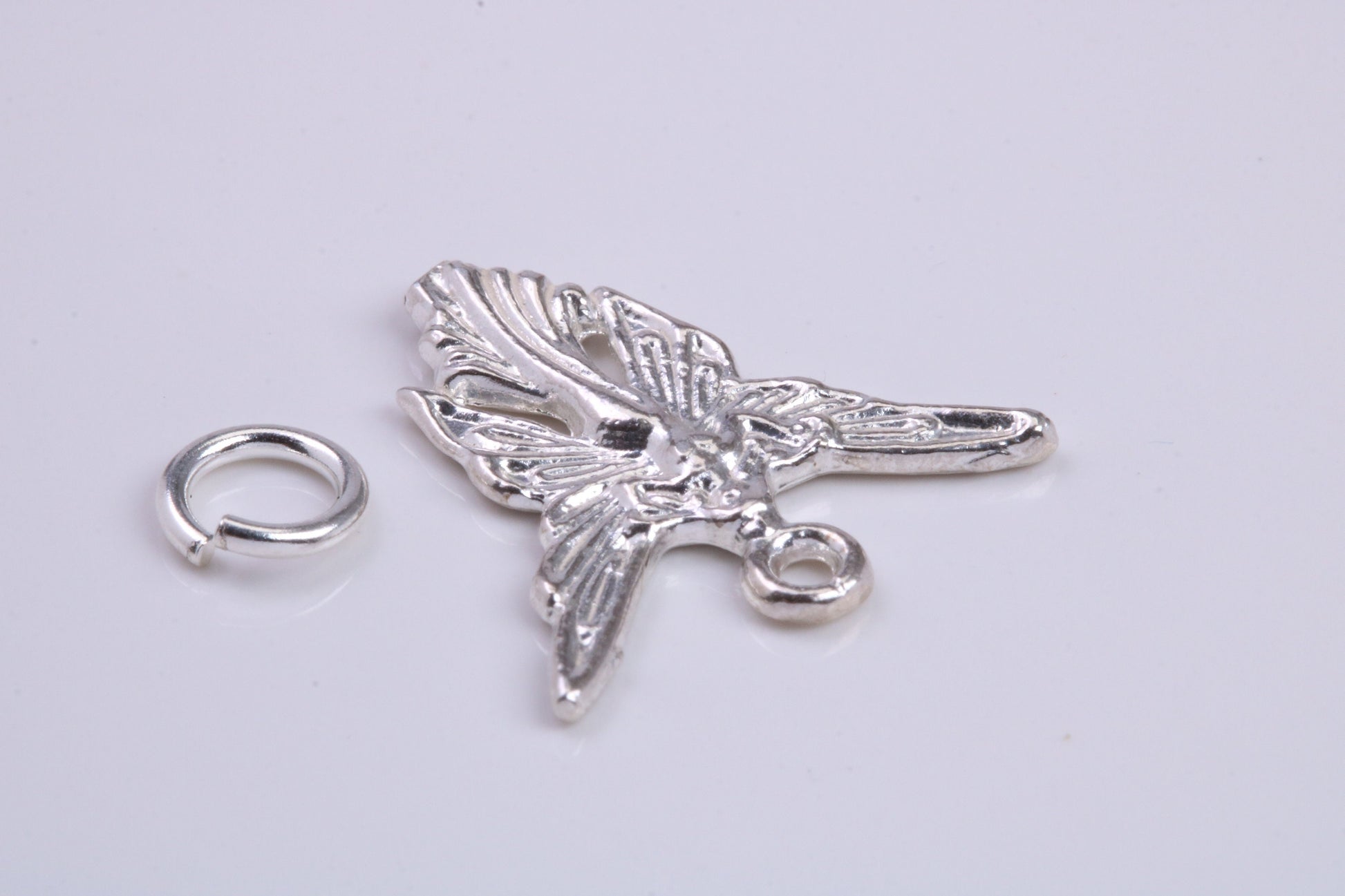 Angel / Fairy Charm, Traditional Charm, Made from Solid 925 Grade Sterling Silver, Complete with Attachment Link