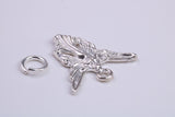 Angel / Fairy Charm, Traditional Charm, Made from Solid 925 Grade Sterling Silver, Complete with Attachment Link