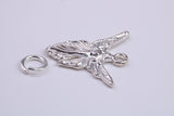 Angel / Fairy Charm, Traditional Charm, Made from Solid 925 Grade Sterling Silver, Complete with Attachment Link