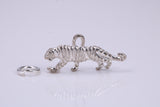 Tiger Charm, Traditional Charm, Made from Solid 925 Grade Sterling Silver, Complete with Attachment Link