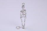 Skeleton Charm, Traditional Charm, Made from Solid 925 Grade Sterling Silver, Complete with Attachment Link