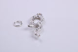 Snake Charm, Traditional Charm, Made from Solid 925 Grade Sterling Silver, Complete with Attachment Link