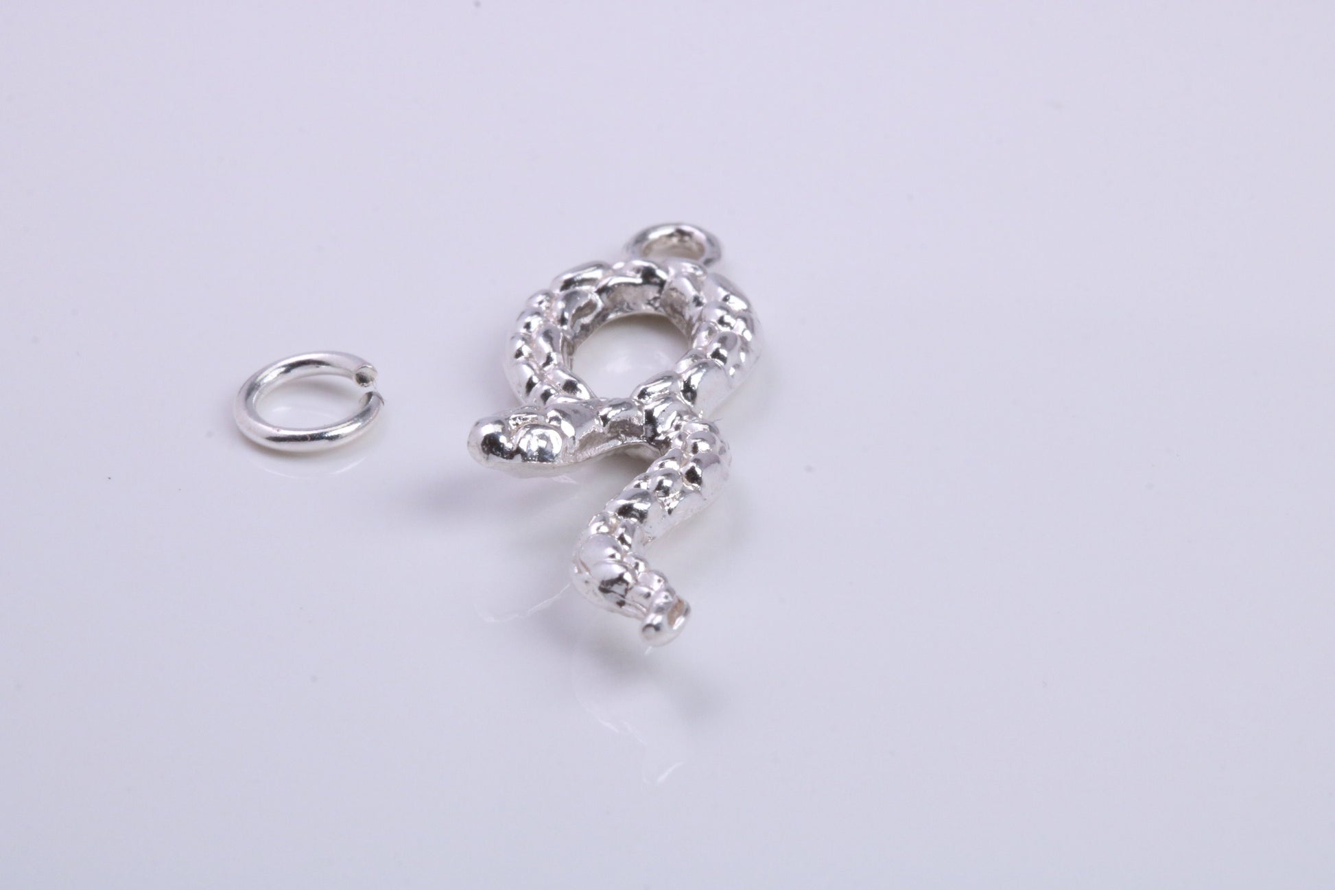 Snake Charm, Traditional Charm, Made from Solid 925 Grade Sterling Silver, Complete with Attachment Link
