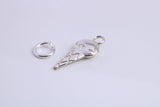 Ice Cream Cone Charm, Traditional Charm, Made from Solid 925 Grade Sterling Silver, Complete with Attachment Link