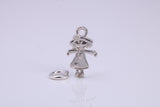 Toy Doll Charm, Traditional Charm, Made from Solid 925 Grade Sterling Silver, Complete with Attachment Link