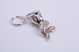 Mothers Day Rose Flower Charm, Traditional Charm, Made from Solid 925 Grade Sterling Silver, Complete with Attachment Link
