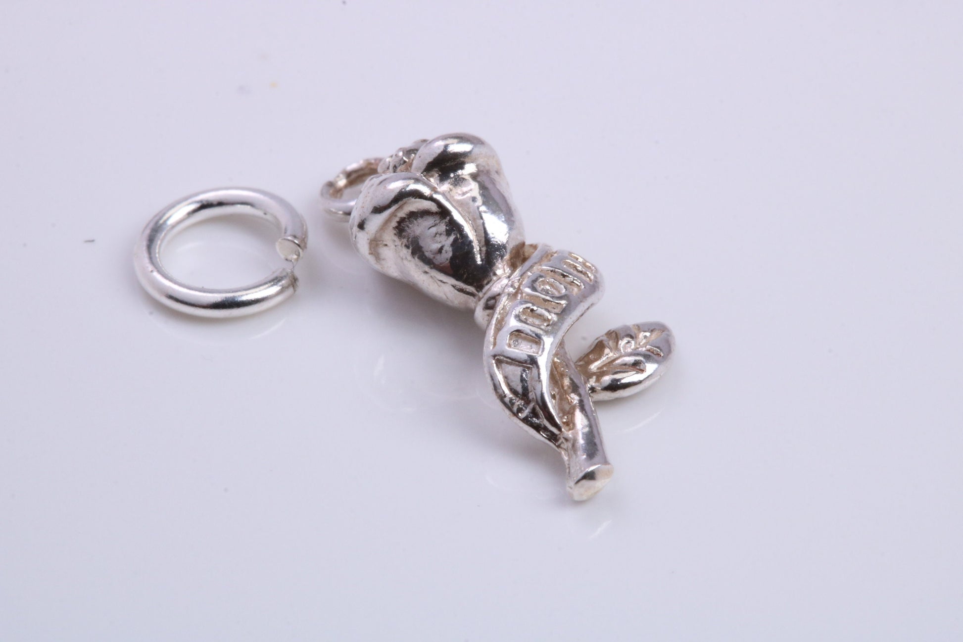 Mothers Day Rose Flower Charm, Traditional Charm, Made from Solid 925 Grade Sterling Silver, Complete with Attachment Link