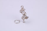 Mothers Day Rose Flower Charm, Traditional Charm, Made from Solid 925 Grade Sterling Silver, Complete with Attachment Link