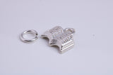 Book Charm, Traditional Charm, Made from Solid 925 Grade Sterling Silver, Complete with Attachment Link