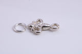 Fleur De Lis Charm, Traditional Charm, Made from Solid 925 Grade Sterling Silver, Complete with Attachment Link