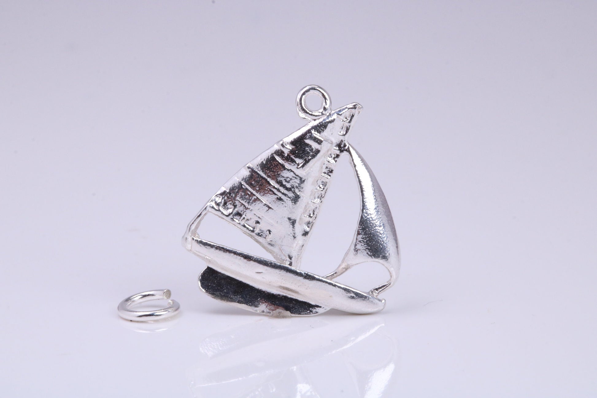 Sailing Boat Charm, Traditional Charm, Made from Solid 925 Grade Sterling Silver, Complete with Attachment Link