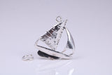 Sailing Boat Charm, Traditional Charm, Made from Solid 925 Grade Sterling Silver, Complete with Attachment Link