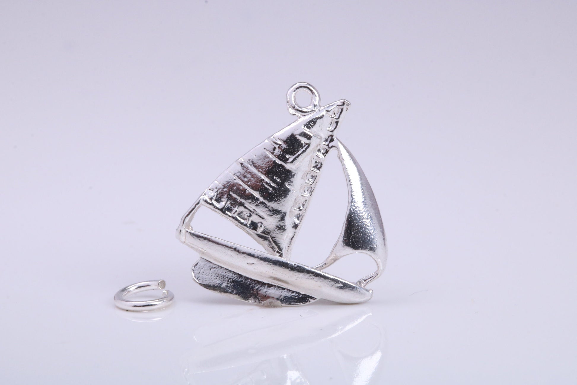 Sailing Boat Charm, Traditional Charm, Made from Solid 925 Grade Sterling Silver, Complete with Attachment Link