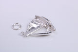 Sailing Boat Charm, Traditional Charm, Made from Solid 925 Grade Sterling Silver, Complete with Attachment Link