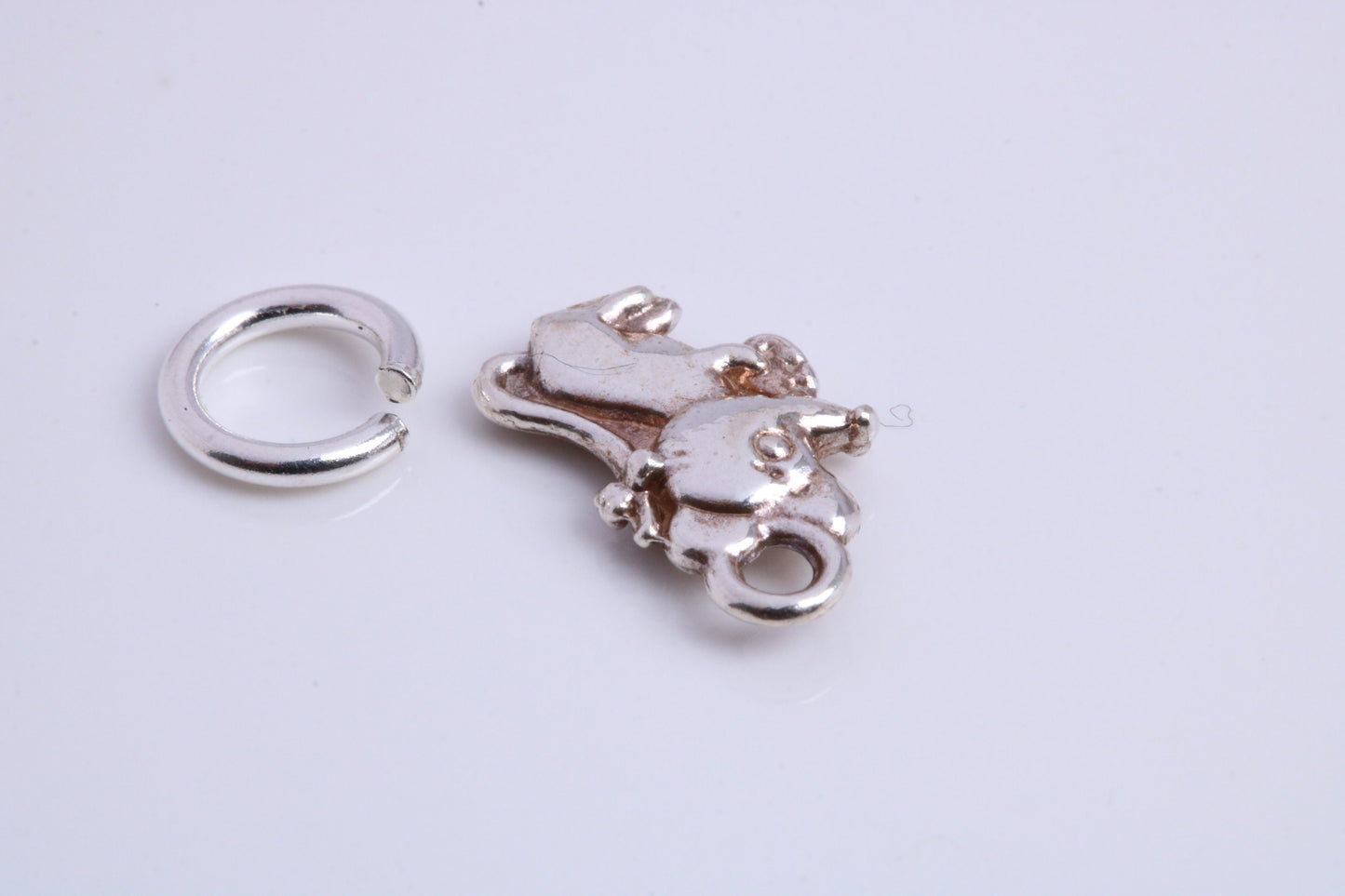 Mouse Charm, Traditional Charm, Made from Solid 925 Grade Sterling Silver, Complete with Attachment Link