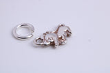 Mouse Charm, Traditional Charm, Made from Solid 925 Grade Sterling Silver, Complete with Attachment Link