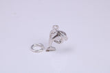 Dolphin Charm, Traditional Charm, Made from Solid 925 Grade Sterling Silver, Complete with Attachment Link