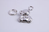 Teddy Bear Charm, Traditional Charm, Made from Solid 925 Grade Sterling Silver, Complete with Attachment Link