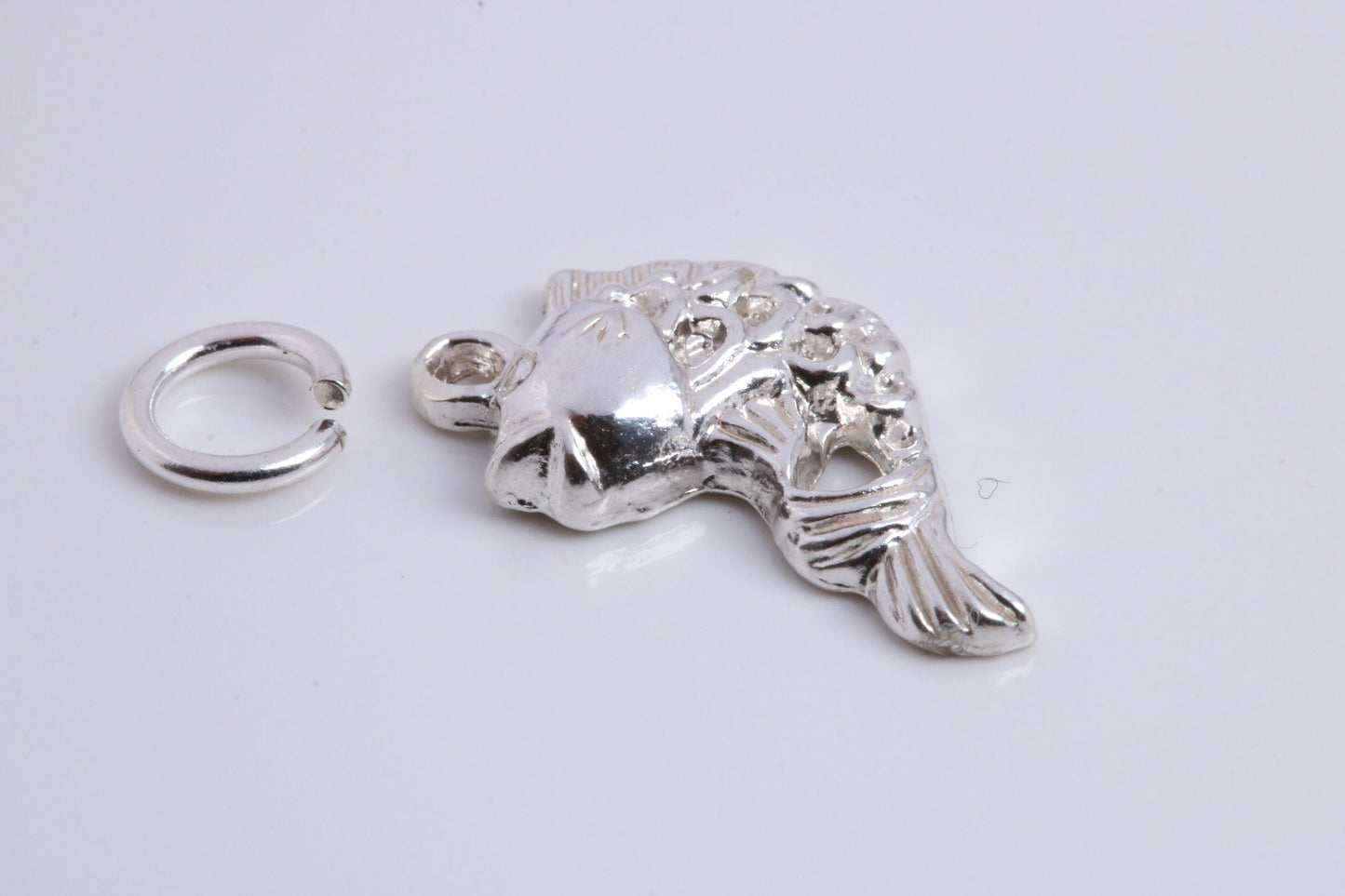 Fish Charm, Traditional Charm, Made from Solid 925 Grade Sterling Silver, Complete with Attachment Link