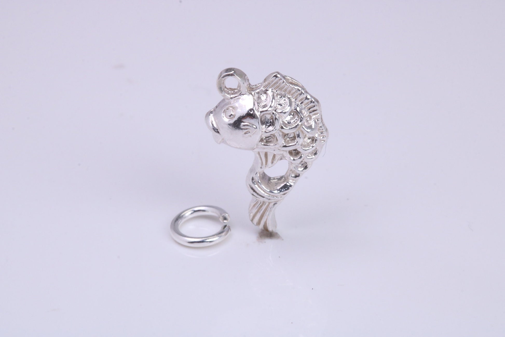 Fish Charm, Traditional Charm, Made from Solid 925 Grade Sterling Silver, Complete with Attachment Link