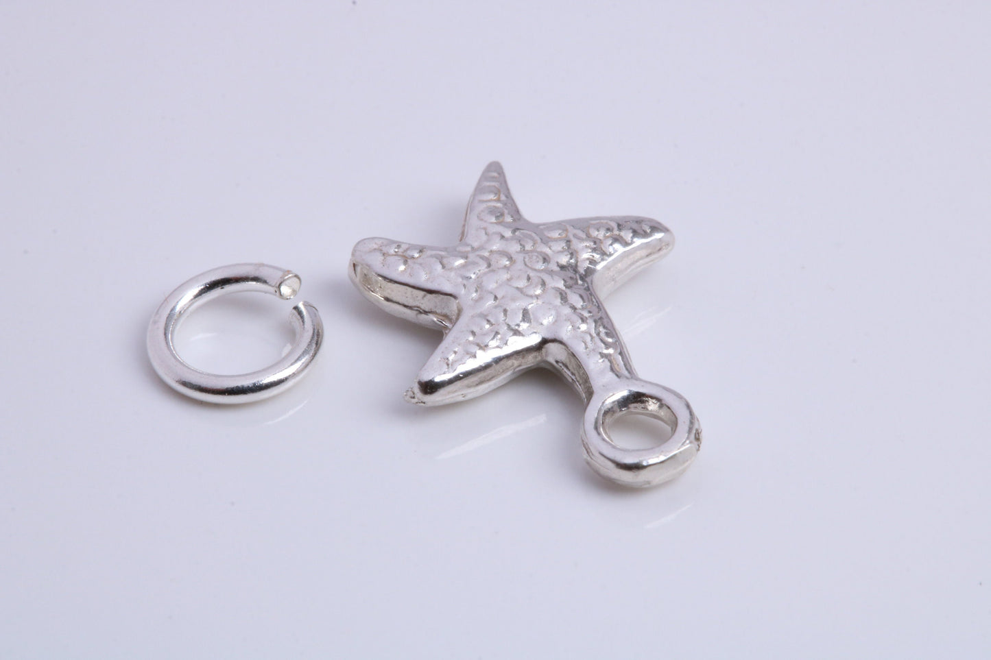 Star Fish Charm, Traditional Charm, Made from Solid 925 Grade Sterling Silver, Complete with Attachment Link